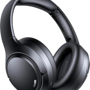 Hybrid Active Noise Cancelling Headphones 120H Playtime 6 ENC Clear Call Mic, Over Ear Headphones Wireless with Hi-Res Audio Comfort Earcup Low Latency ANC Bluetooth 6.0 Headphones for Travel Workout